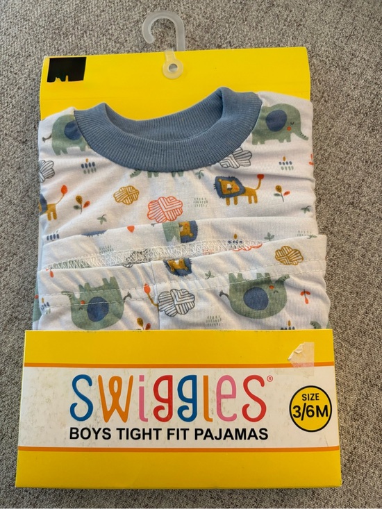 Swiggles Other - Swiggles boys 100% cotton pajamas 2 piece blue elephants lions plants